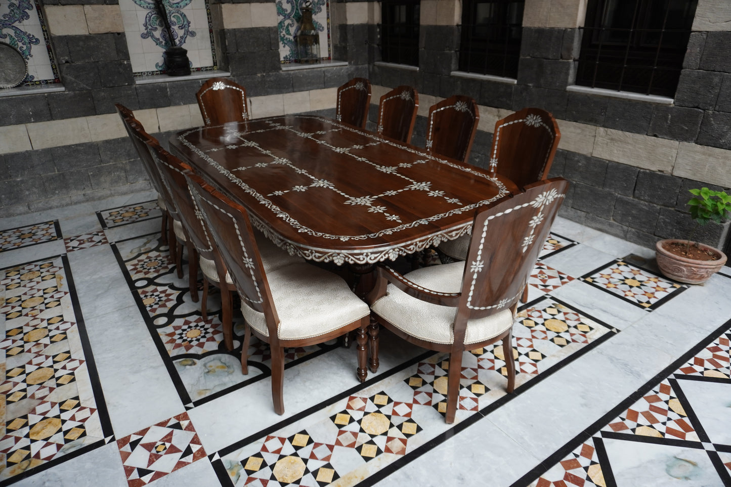 Hoyam Dining Set: Table, 2 Armchairs & 8 Side Chairs