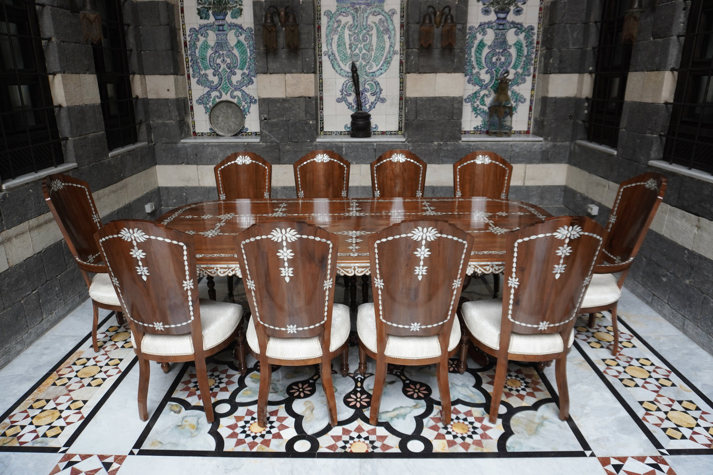 Hoyam Dining Set: Table, 2 Armchairs & 8 Side Chairs