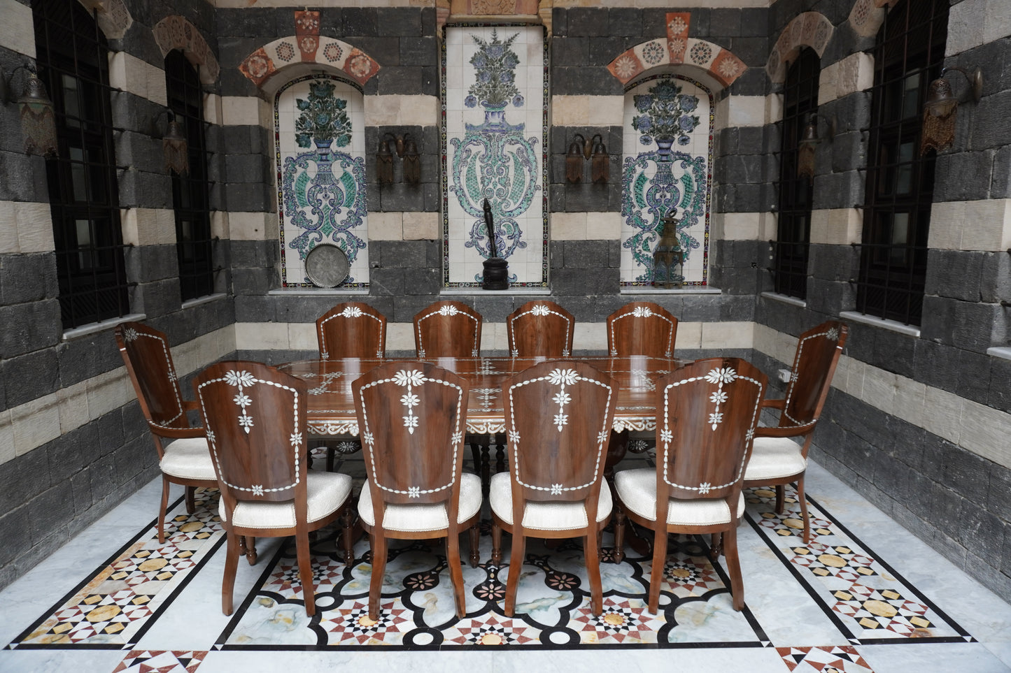 Hoyam Dining Set: Table, 2 Armchairs & 8 Side Chairs